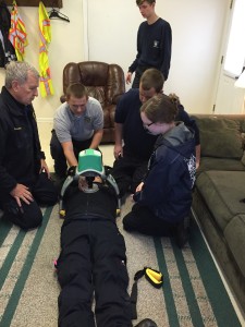 EMS and FIRE members training together on the LUCAS II